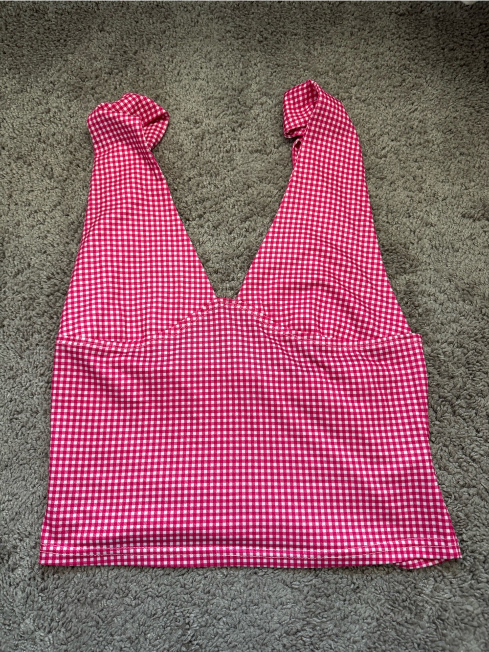 Red Gingham neck tie top